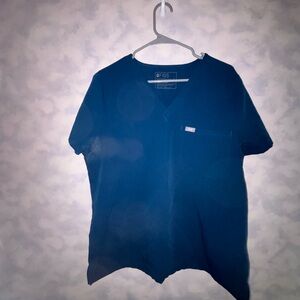 Figs XL Catarina One-Pocket Scrub Top in Deep Reef